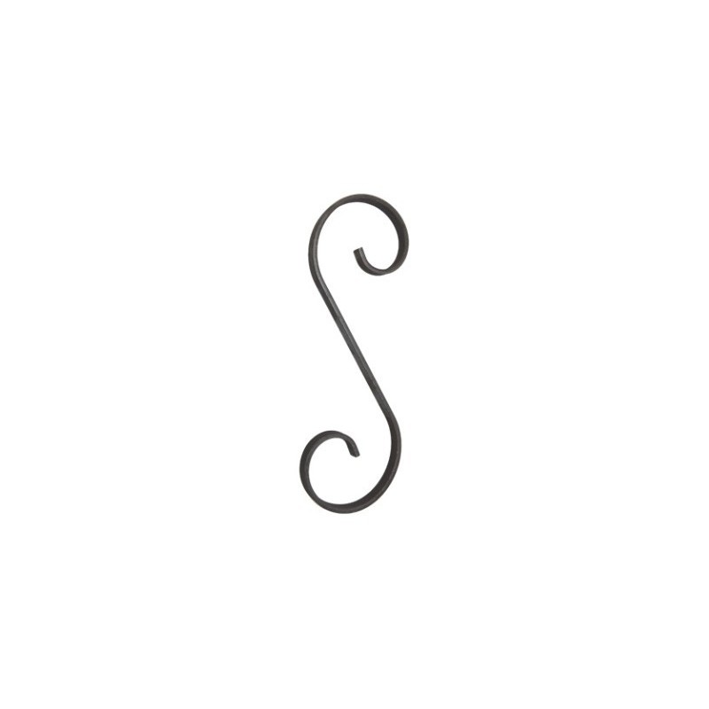 Volute S acier 343x110 mm en plat 16x5 mm pour ferronnerie