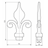 Pointe de lance en acier forgé - fleur de lys très décorative