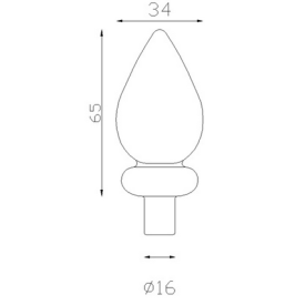 Pointe de lance en acier de forme goutte d'eau