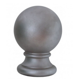 Boule de décoration en fonte zinguée avec base ronde