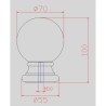 Boule de décoration en fonte zinguée avec base ronde