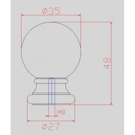 Boule de décoration en fonte zinguée avec base ronde