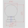 Boule de décoration en fonte zinguée avec base ronde