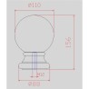 Boule de décoration en fonte zinguée avec base ronde