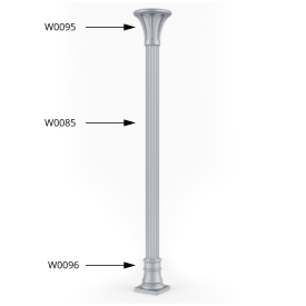 Base Opéra aluminium avec socle – pour poteau rond Ø80 mm
