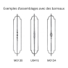 Ornement décoratif en fer forgé pour barreau – Hauteur 770 ou 820 mm