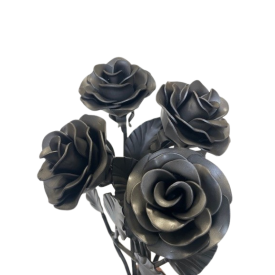 Rose décorative en tôle d’acier Ø70 mm – tige 200 mm, ferronnerie artistique