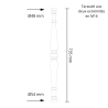ÉLÉMENT EN ACIER TOURNÉ POUR POTEAU OU COLONNE – H 735 MM