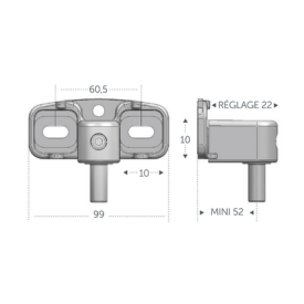 Pivot en inox pour portails légers - Axe M12