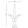 Pointe de lance fonte 290x165 mm | Embout de portail à souder