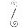 Volute décorative en S en acier avec partie centrale torsadée pour ferronnerie d'art.