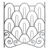 Panneau décoratif en acier forgé avec motifs d'arches imbriquées et volutes de base pour garde-corps.