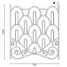 Panneau décoratif en acier forgé avec motifs d'arches imbriquées et volutes de base pour garde-corps.