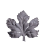 Feuille de vigne décorative en tôle d'acier avec nervures en relief pour ferronnerie.
