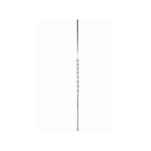 Barreau droit en aluminium de section carrée 14 mm doté d'une torsade décorative centrale.