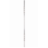 Barreau droit en aluminium de section carrée 14 mm orné de deux torsades décoratives.