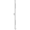 Barreau droit en aluminium de section carrée 14 mm orné de deux torsades décoratives.