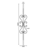 Barreau aluminium 4 volutes 1000x180 mm | Balustre carré 14 mm