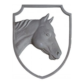 Cadre décoratif en acier avec tête de cheval moulée double face 215x165 mm