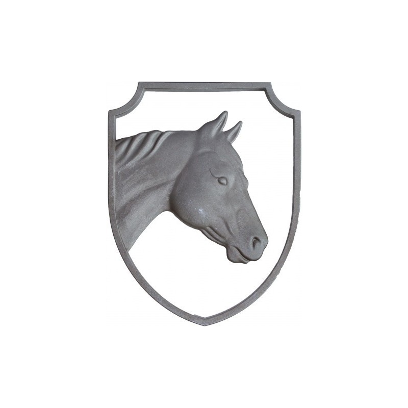 Cadre décoratif en acier avec tête de cheval moulée double face 215x165 mm