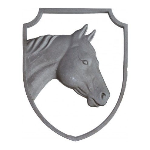 Cadre décoratif en acier avec tête de cheval moulée double face 215x165 mm