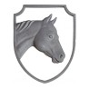 Cadre décoratif en acier avec tête de cheval moulée double face 215x165 mm