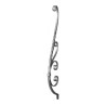 Barreau galbé en acier avec volutes décoratives 750x160 mm carré 14 mm