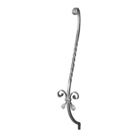 Barreau galbé en acier avec nœud décoratif - 750x160 mm