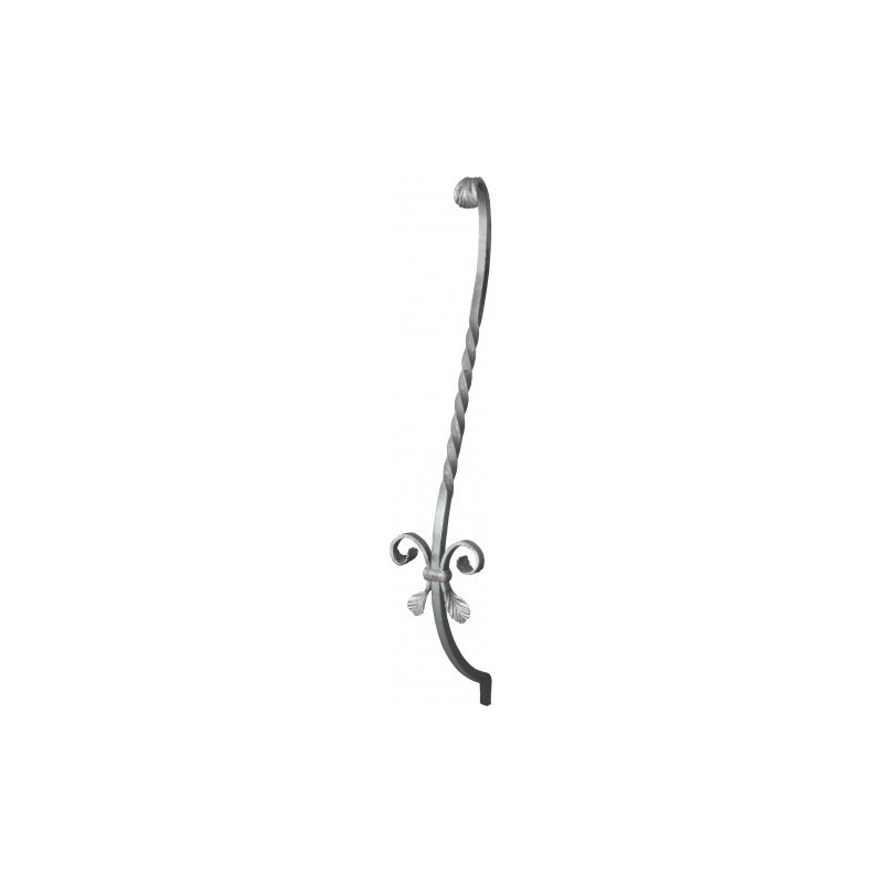 Barreau galbé en acier avec nœud décoratif - 750x160 mm