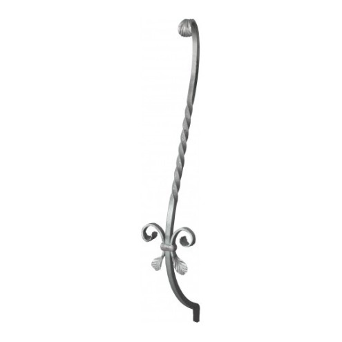 Barreau galbé en acier avec nœud décoratif - 750x160 mm