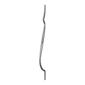 Barreau martelé et galbé en acier 900x130 mm pour grille de fenêtre