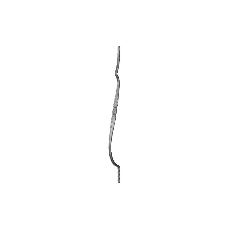Barreau martelé et galbé en acier 900x130 mm pour grille de fenêtre