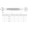 Vis à bois - Inox A4 - Tête fraisée six lobes