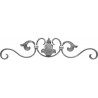 Volute décorative en fer forgé avec motif central classique 500x99 mm