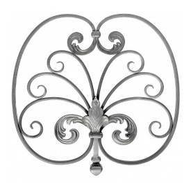 Panneau décoratif en fer forgé avec motifs floraux 470x430 mm