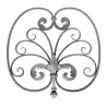 Panneau décoratif en fer forgé avec motifs floraux 470x430 mm