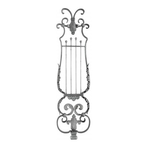 Panneau ornemental en fer forgé de style classique 880x230 mm