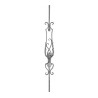 Barreau ornemental en fer forgé à feuillage et volutes 1150x130 mm