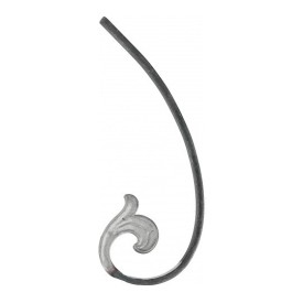 Volute en fer forgé avec motif végétal 240x90 mm gauche ou droit