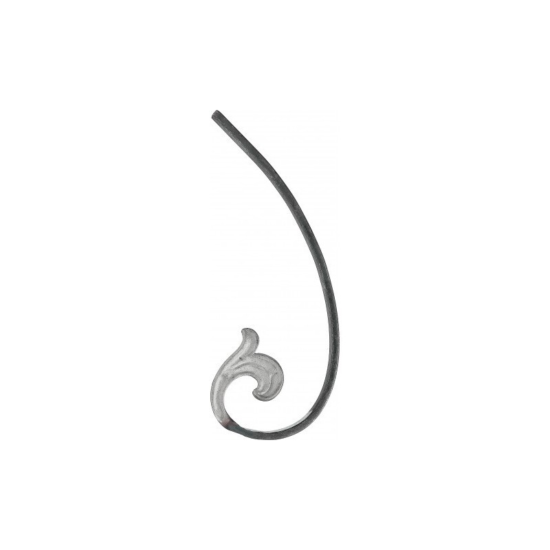 Volute en fer forgé avec motif végétal 240x90 mm gauche ou droit