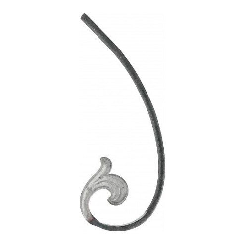 Volute en fer forgé avec motif végétal 240x90 mm gauche ou droit