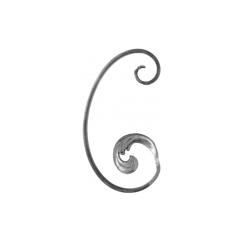 Volute en fer forgé  style classique avec feuille d'acanthe