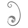 Volute droite et gauche en fer forgé à feuillages et motifs classiques 240x130 mm
