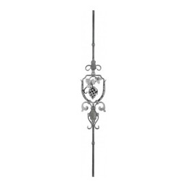 Barreau en fer forgé avec grappe de raisin et feuillage décoratif 1150x160 mm