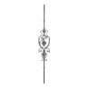 Barreau en fer forgé avec grappe de raisin et feuillage décoratif 1150x160 mm