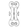 Panneau composition florale - volutes et torsade en fer forgé