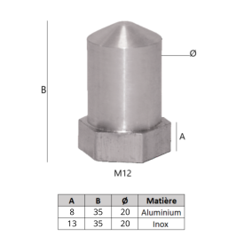 Kit de remplacement de pivot - Axe Ø20mm et vis M12