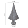 Pointe de lance en acier sur base ronde