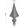 Pointe de lance en acier avec tige carrée de 14 mm