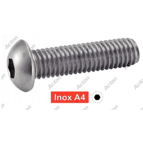 Vis tête bombée six pans creux inox A4 - anticorrosion